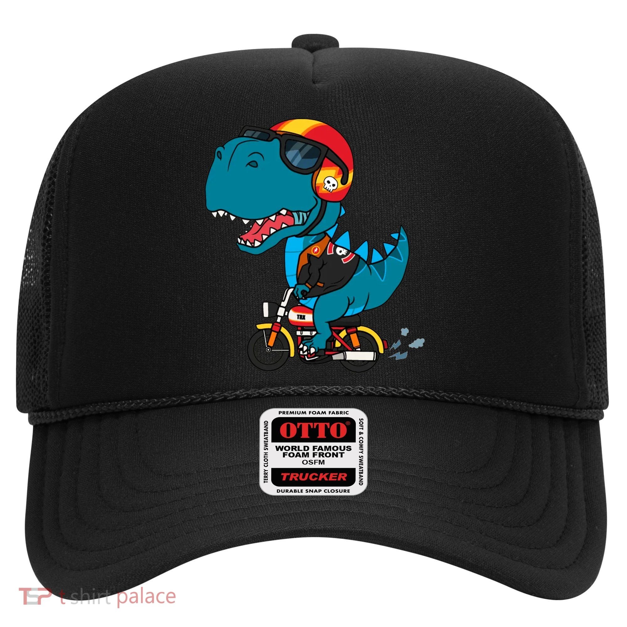 Cool Dinosaur Riding A Motorcycle Hat