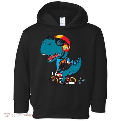 Cool Dinosaur Riding A Motorcycle Toddler Hoodie