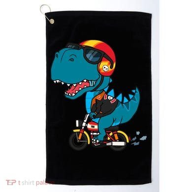 Cool Dinosaur Riding A Motorcycle Golf Towel