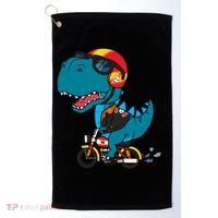 Cool Dinosaur Riding A Motorcycle Golf Towel thumb 0