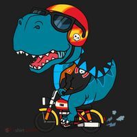 Cool Dinosaur Riding A Motorcycle Golf Towel thumb 3
