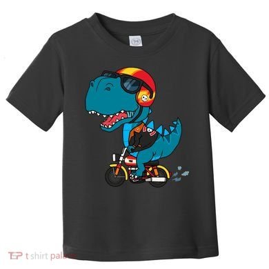 Cool Dinosaur Riding A Motorcycle Toddler T-Shirt
