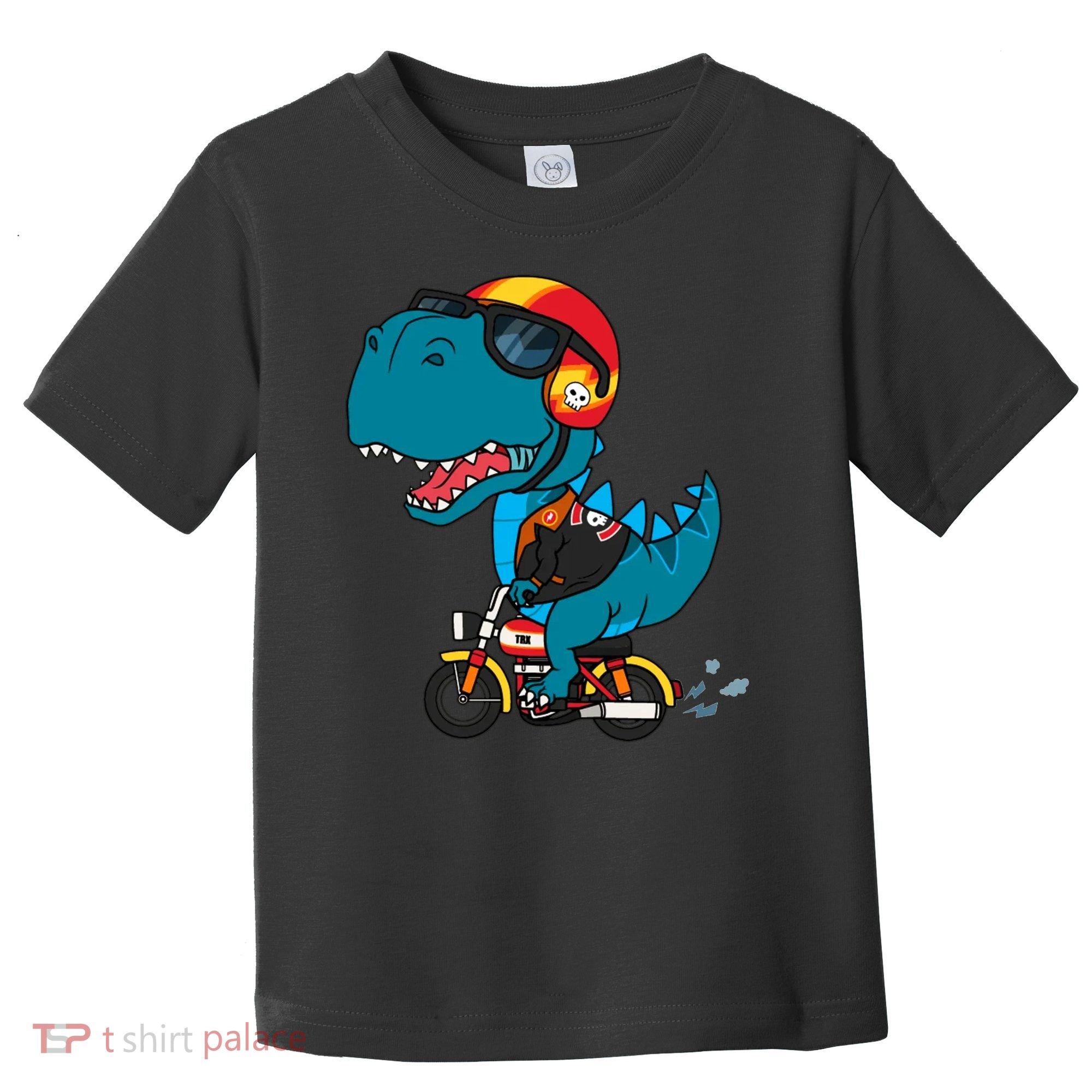 Cool Dinosaur Riding A Motorcycle Toddler T-Shirt