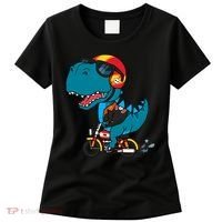 Cool Dinosaur Riding A Motorcycle Women's T-Shirt thumb 0