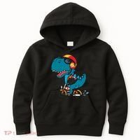 Cool Dinosaur Riding A Motorcycle Kids Hoodie thumb 0