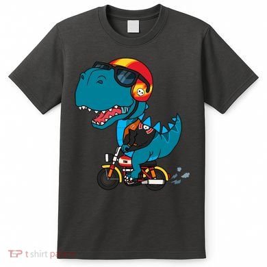 Cool Dinosaur Riding A Motorcycle T-Shirt