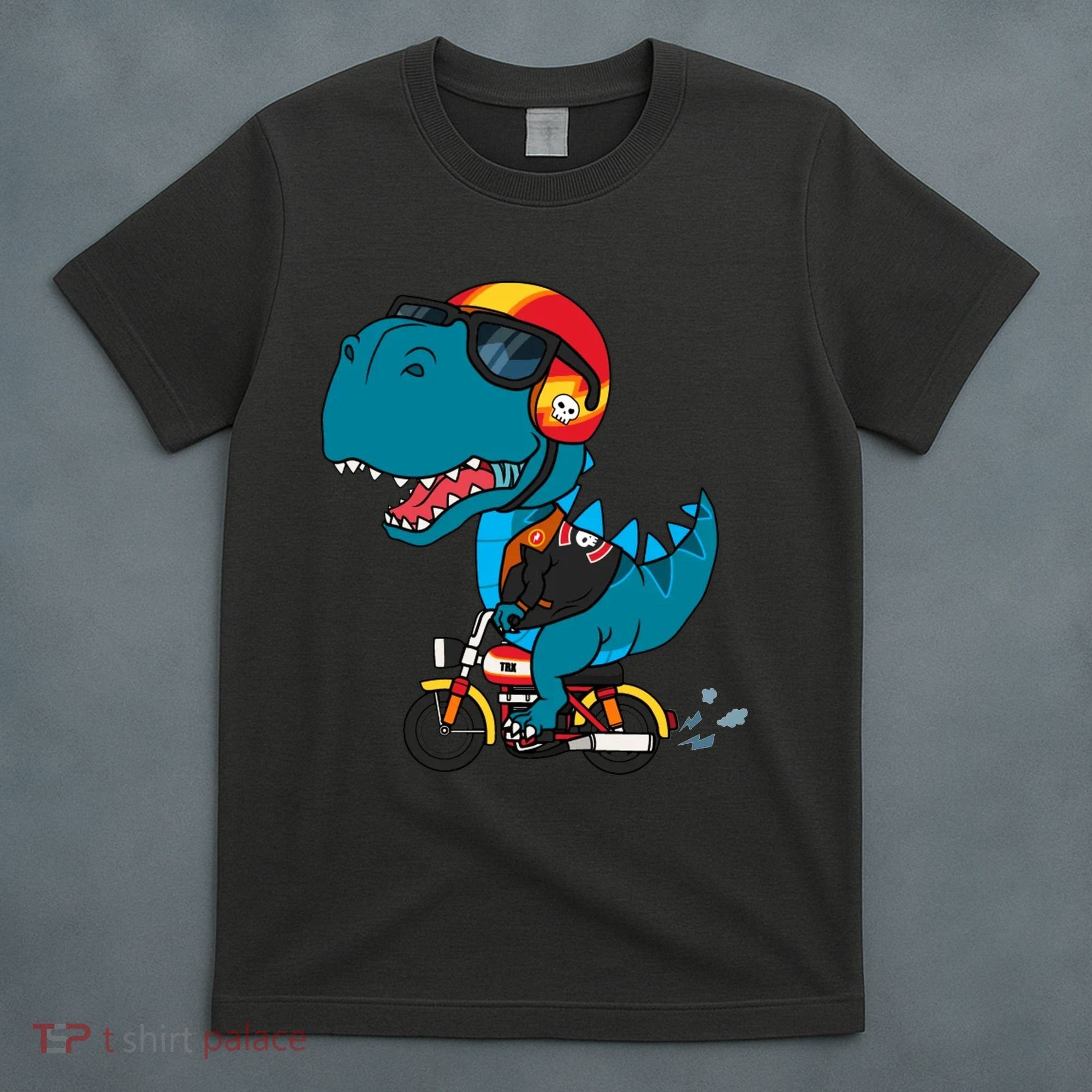 Cool Dinosaur Riding A Motorcycle T-Shirt