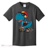 Cool Dinosaur Riding A Motorcycle Kids T-Shirt thumb 0