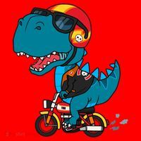 Cool Dinosaur Riding A Motorcycle Santa Hat thumb 1