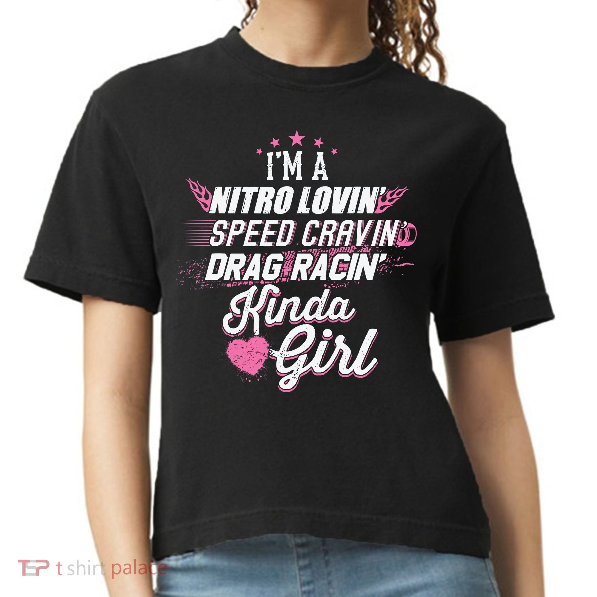 Cute Drag Racing Girl Nitro Lovin Speed Cravin Comfort Colors Boxy T-Shirt