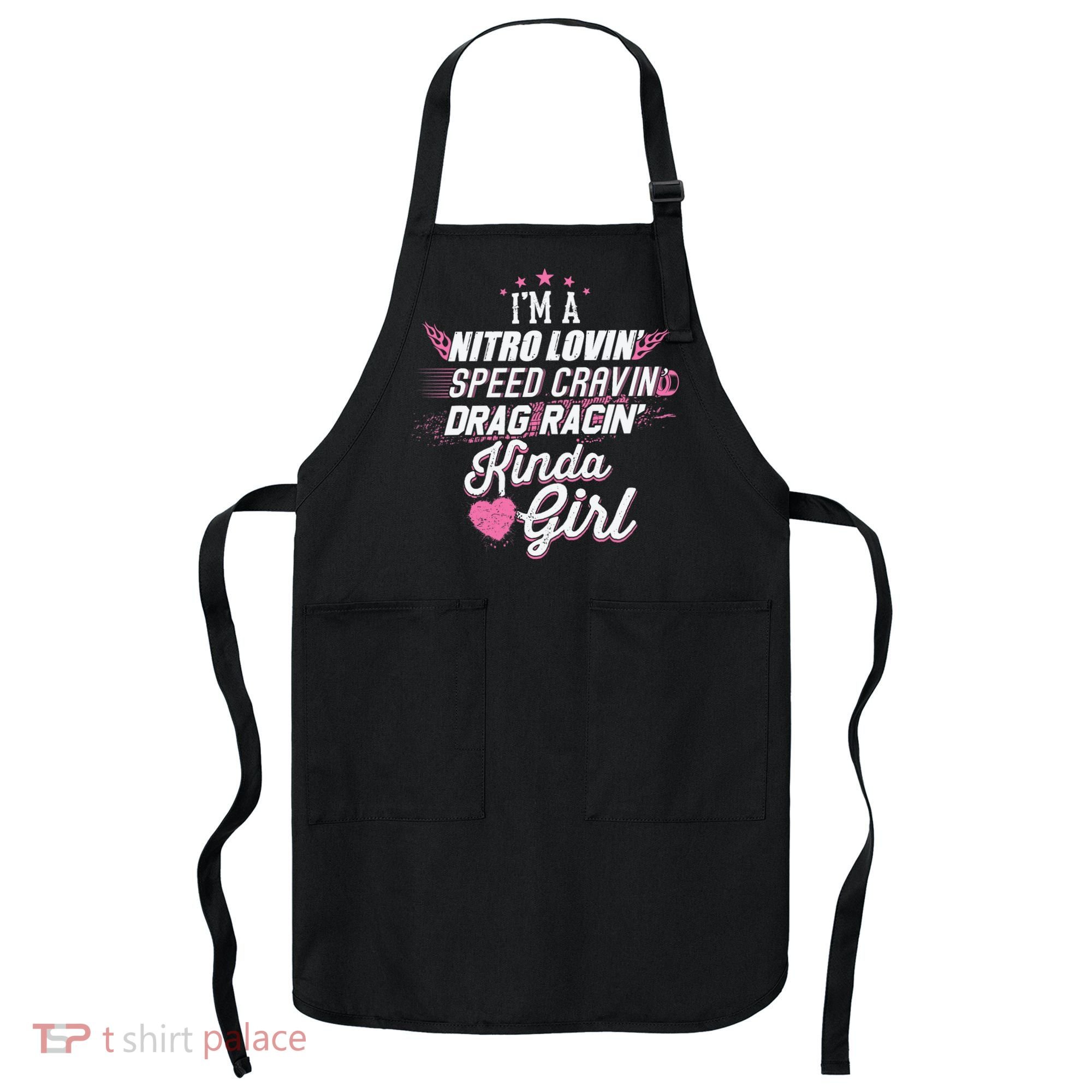 Cute Drag Racing Girl Nitro Lovin Speed Cravin Apron