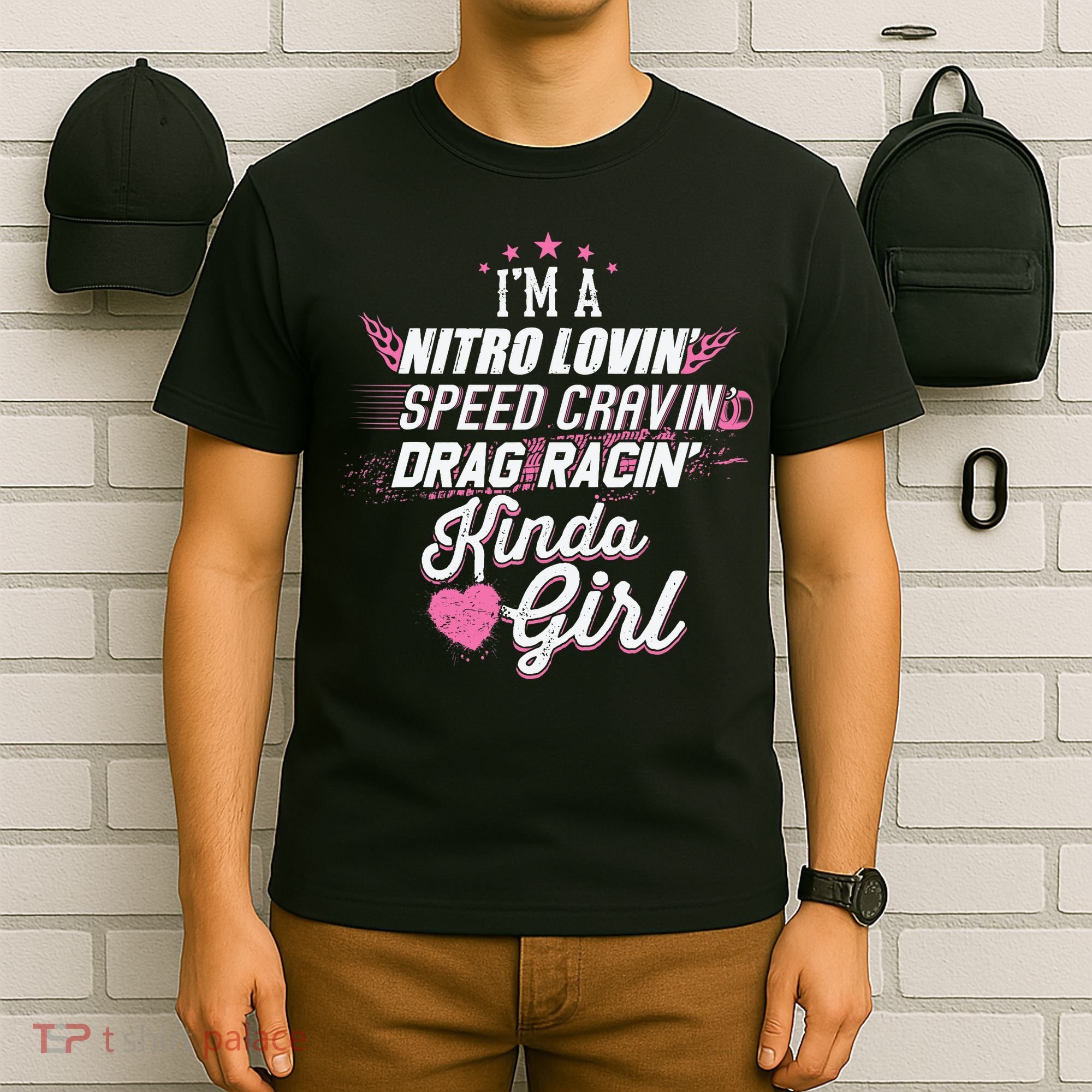 Cute Drag Racing Girl Nitro Lovin Speed Cravin T-Shirt