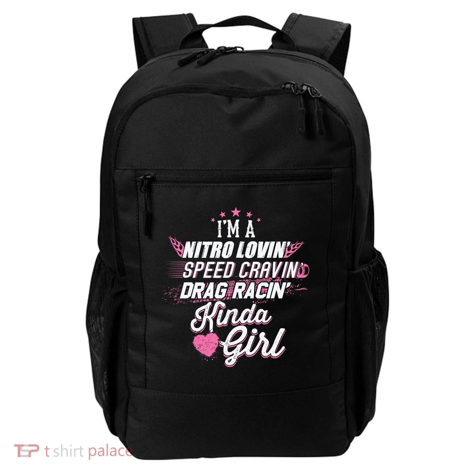 Cute Drag Racing Girl Nitro Lovin Speed Cravin Backpack