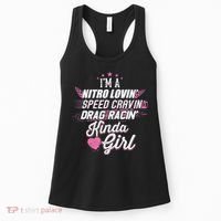 Cute Drag Racing Girl Nitro Lovin Speed Cravin Women's Tank Top thumb 0
