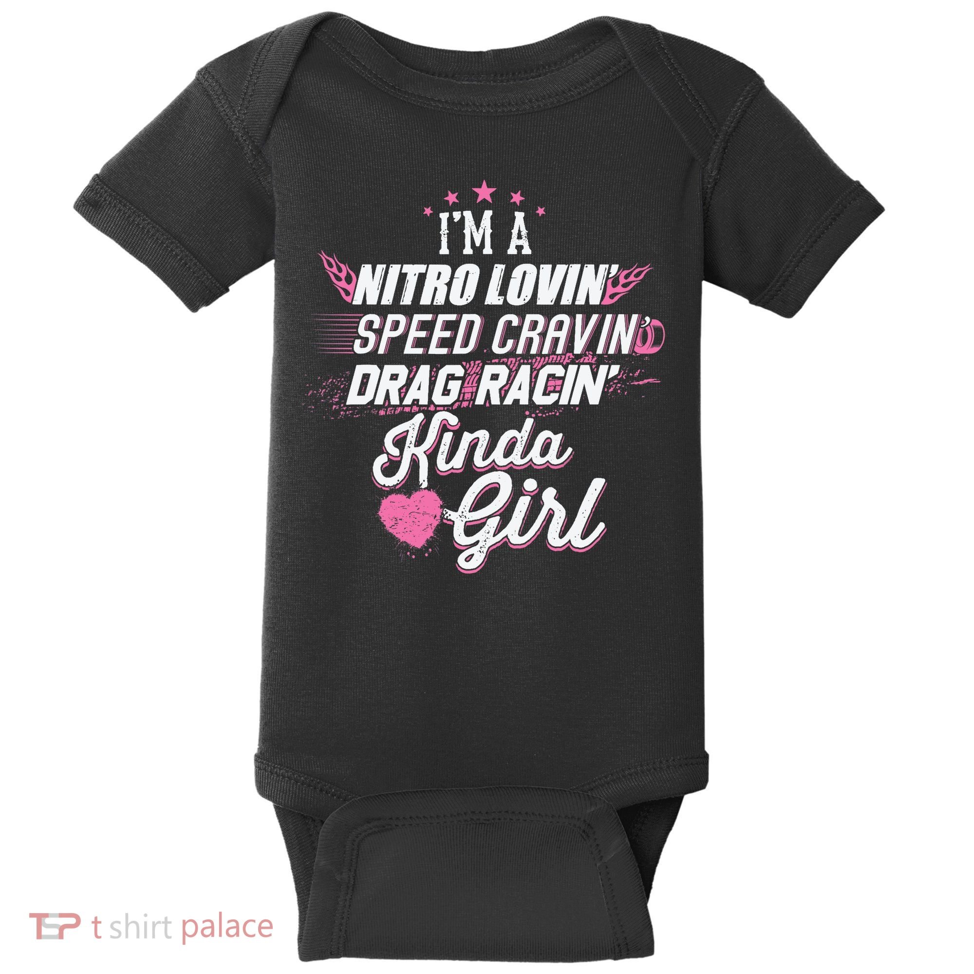 Cute Drag Racing Girl Nitro Lovin Speed Cravin Baby Bodysuit
