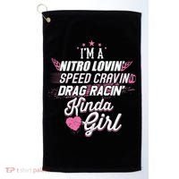 Cute Drag Racing Girl Nitro Lovin Speed Cravin Golf Towel thumb 0
