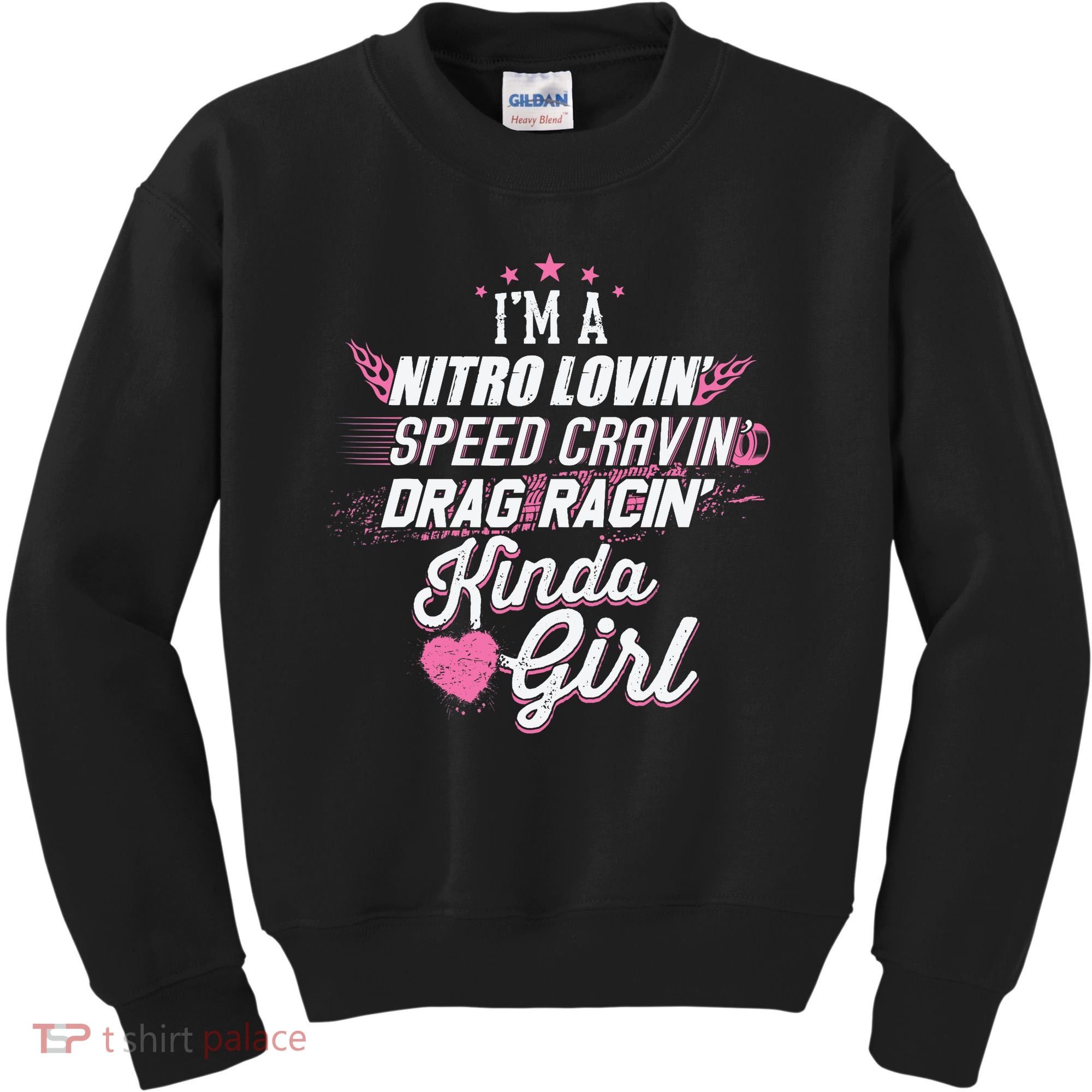 Cute Drag Racing Girl Nitro Lovin Speed Cravin Kids Sweatshirt