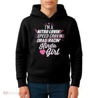 Cute Drag Racing Girl Nitro Lovin Speed Cravin Kids Hoodie thumb 4
