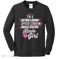 Cute Drag Racing Girl Nitro Lovin Speed Cravin Kids Long Sleeve Shirt thumb 0