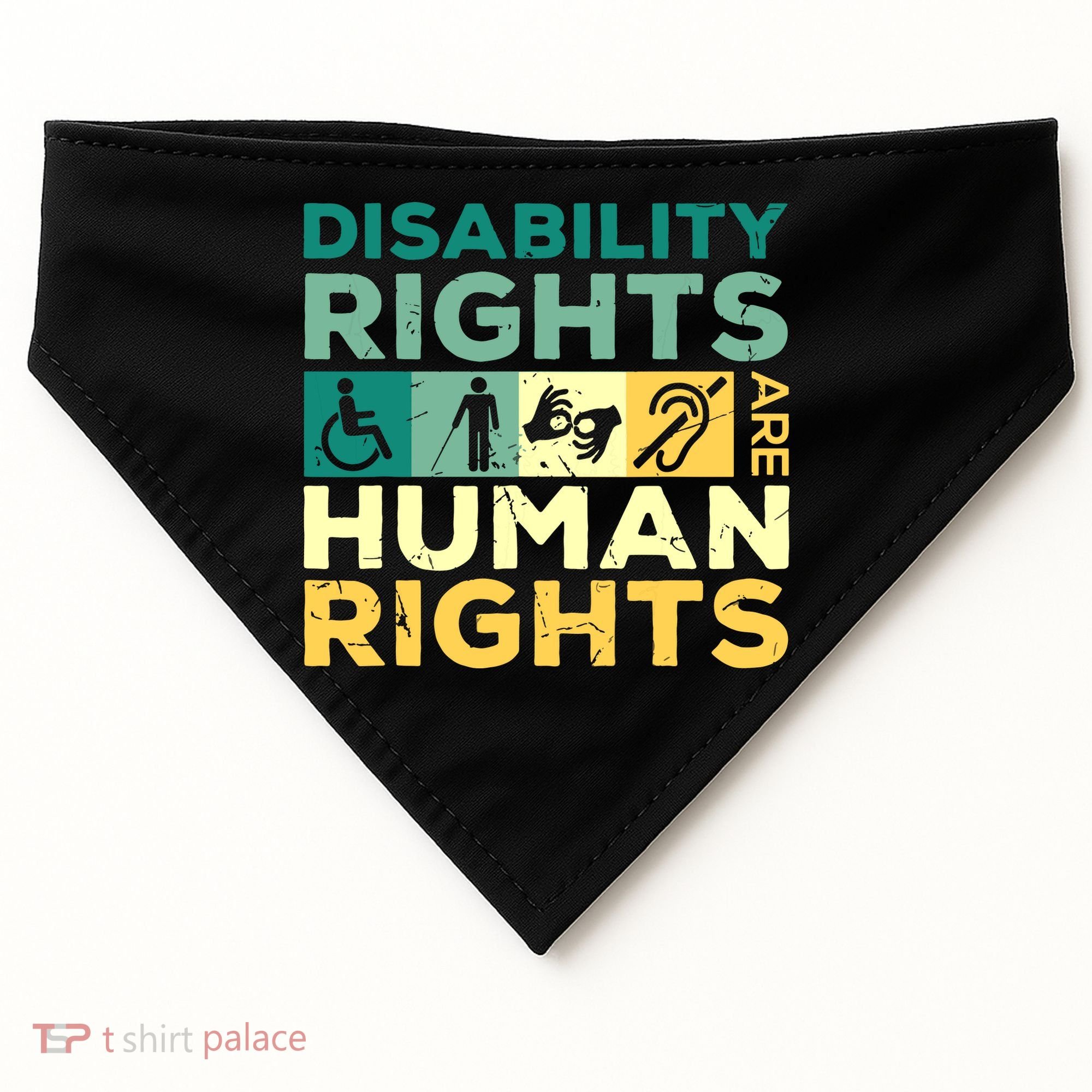 Cool Disability Rights Are Human Rights Support Caregivers USA-Made Doggie Bandana