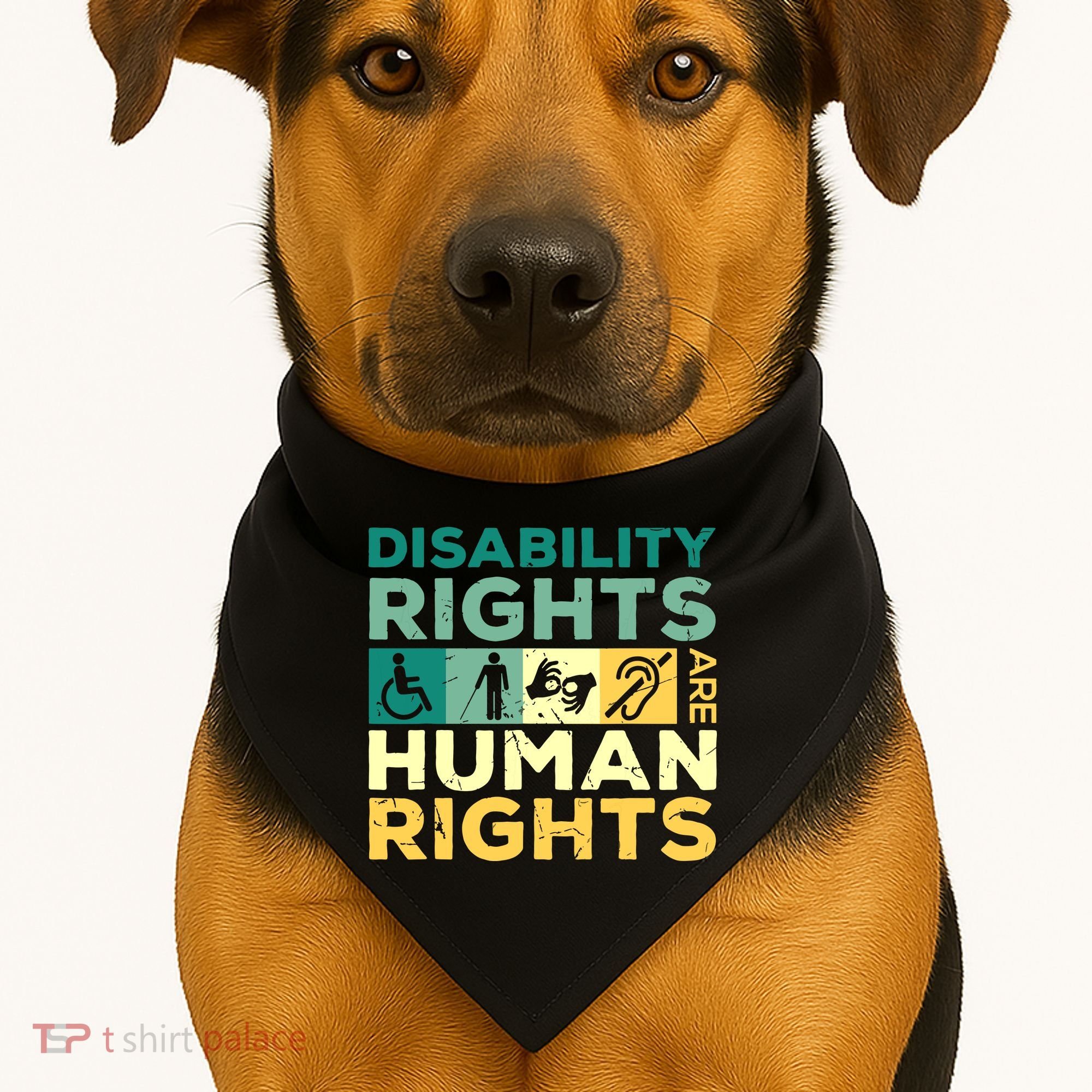 Cool Disability Rights Are Human Rights Support Caregivers USA-Made Doggie Bandana