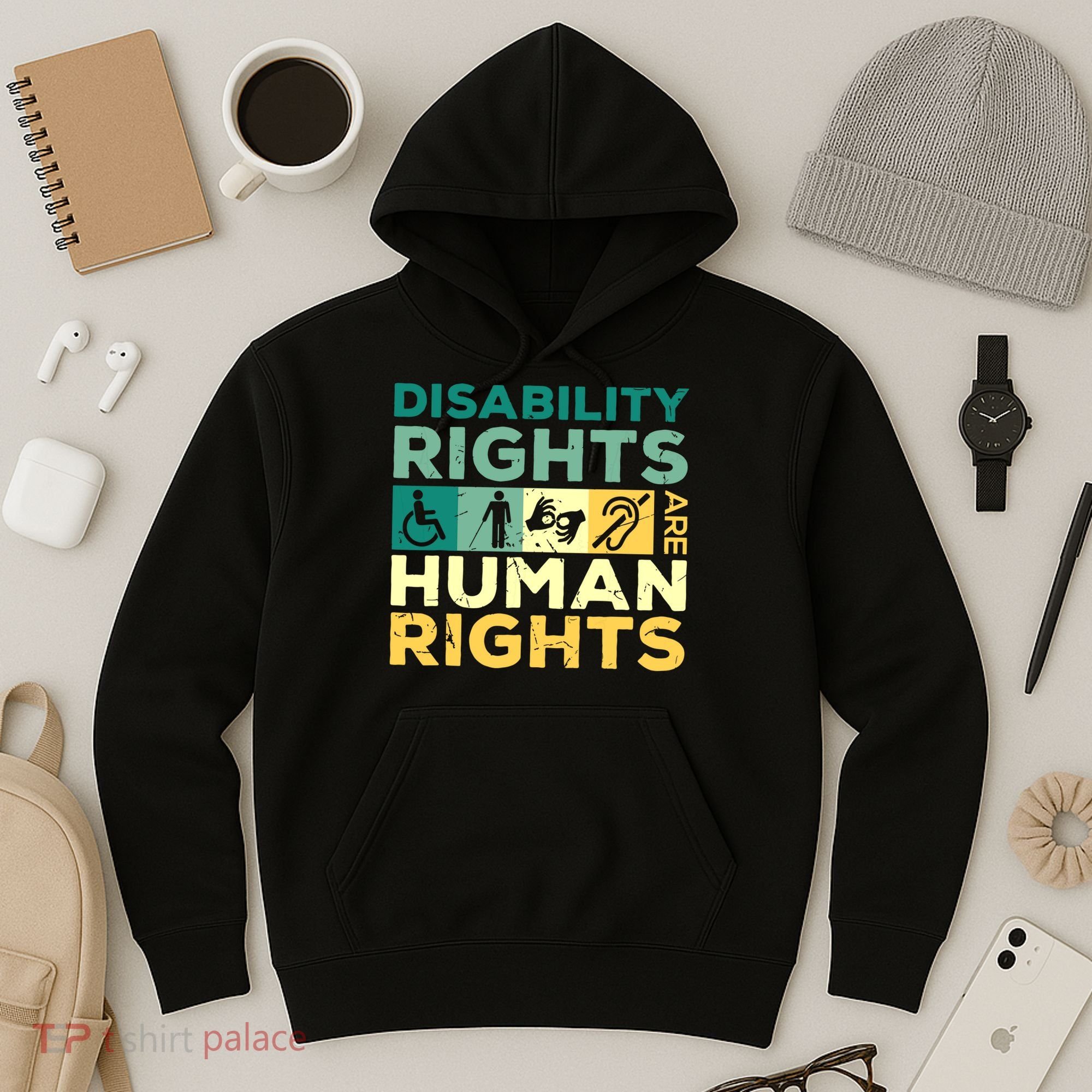 Cool Disability Rights Are Human Rights Support Caregivers Hoodie