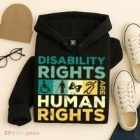 Cool Disability Rights Are Human Rights Support Caregivers Hoodie thumb 4