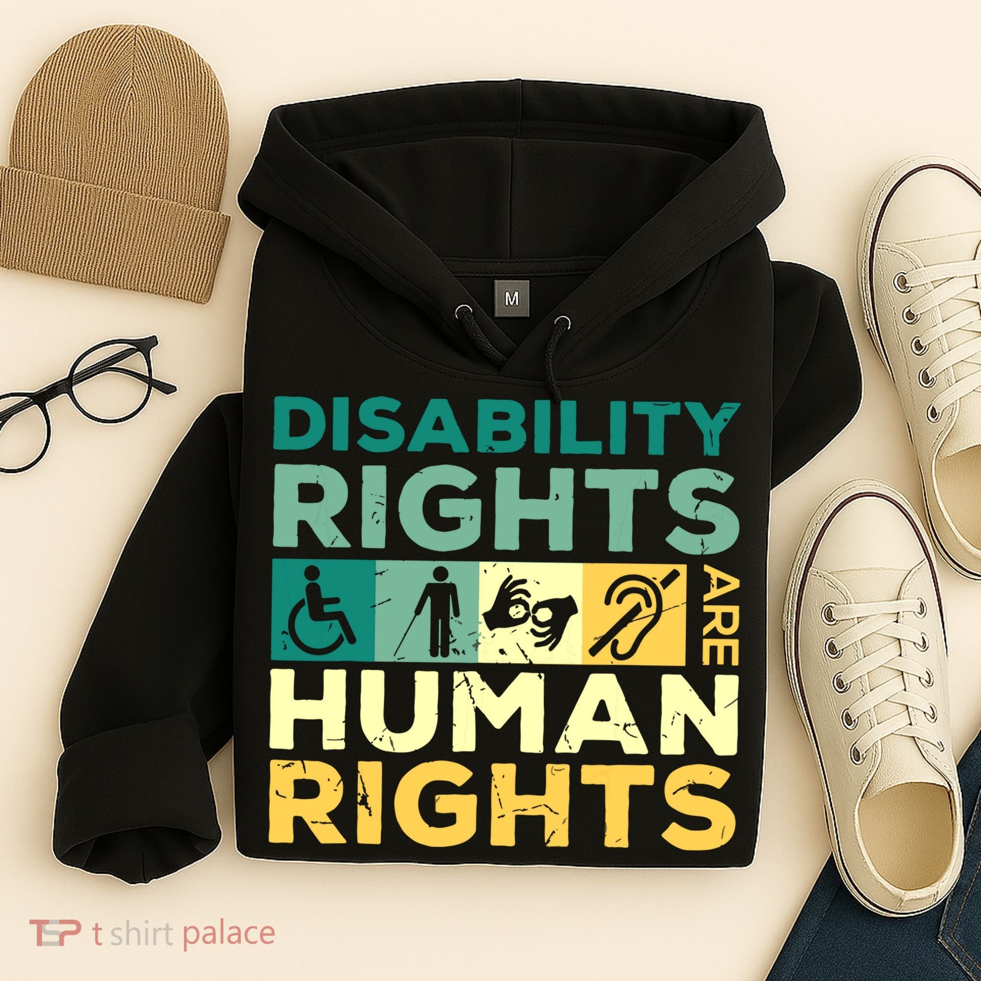 Cool Disability Rights Are Human Rights Support Caregivers Hoodie