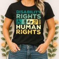 Cool Disability Rights Are Human Rights Support Caregivers Women's T-Shirt thumb 2