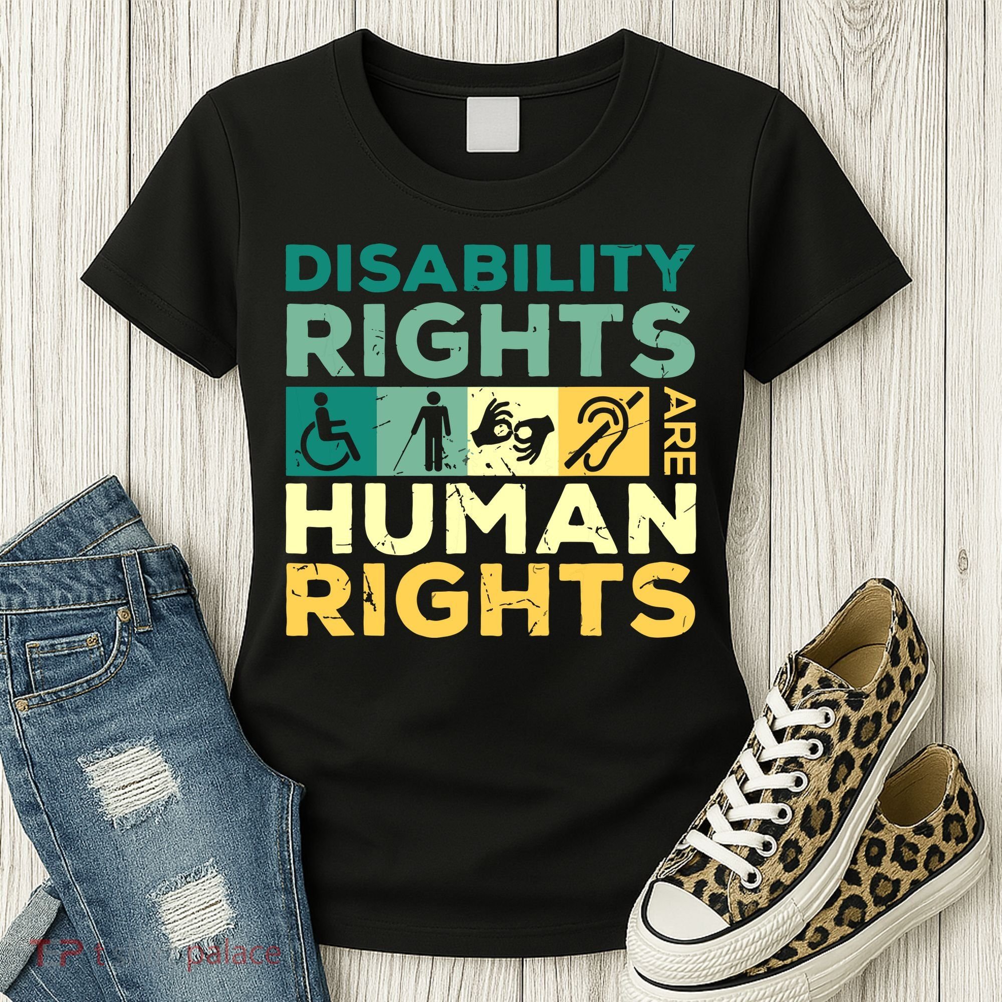 Cool Disability Rights Are Human Rights Support Caregivers Women's T-Shirt