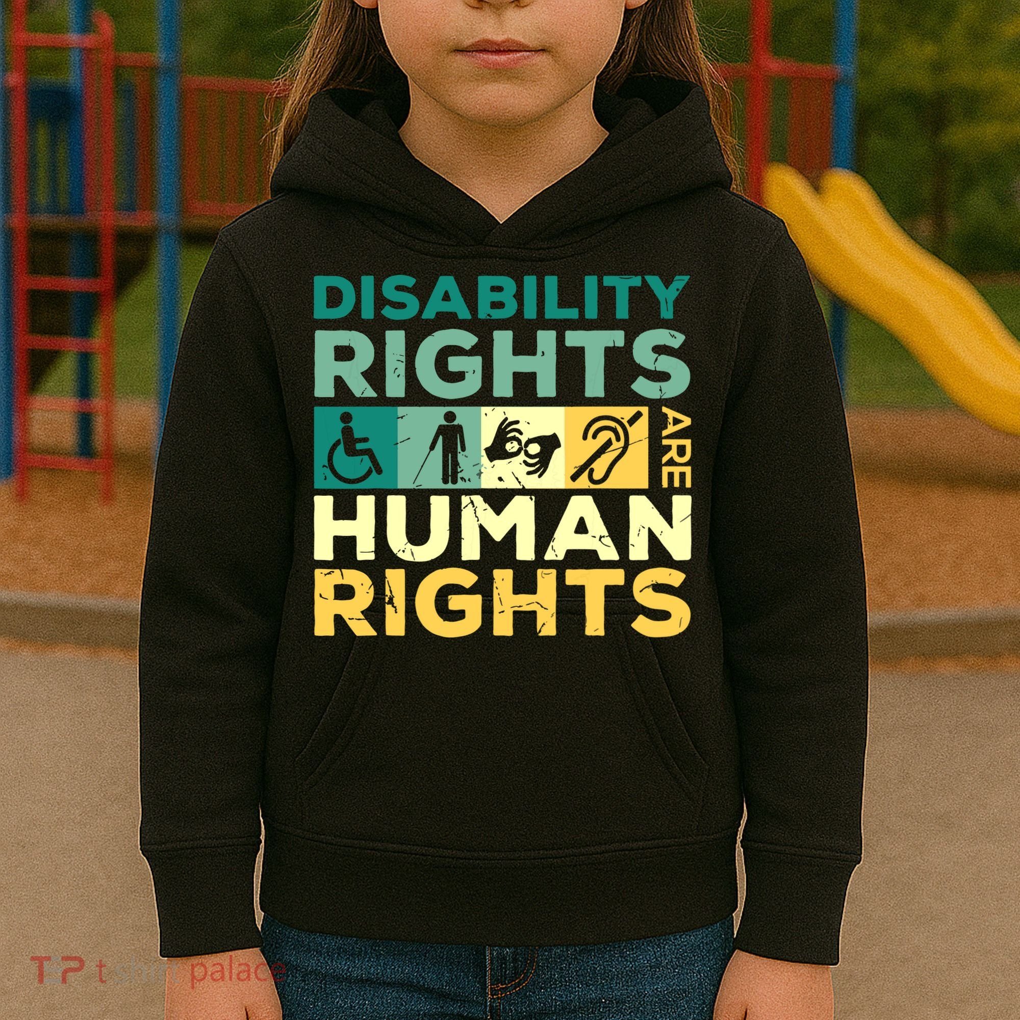 Cool Disability Rights Are Human Rights Support Caregivers Kids Hoodie