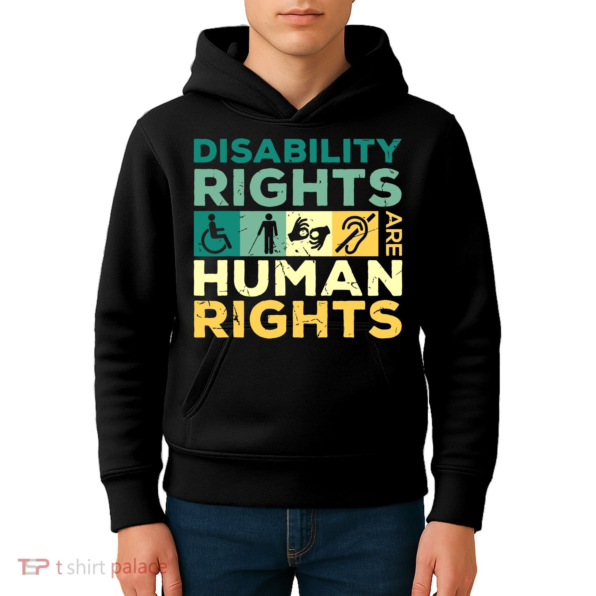 Cool Disability Rights Are Human Rights Support Caregivers Kids Hoodie