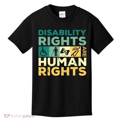 Cool Disability Rights Are Human Rights Support Caregivers Kids T-Shirt