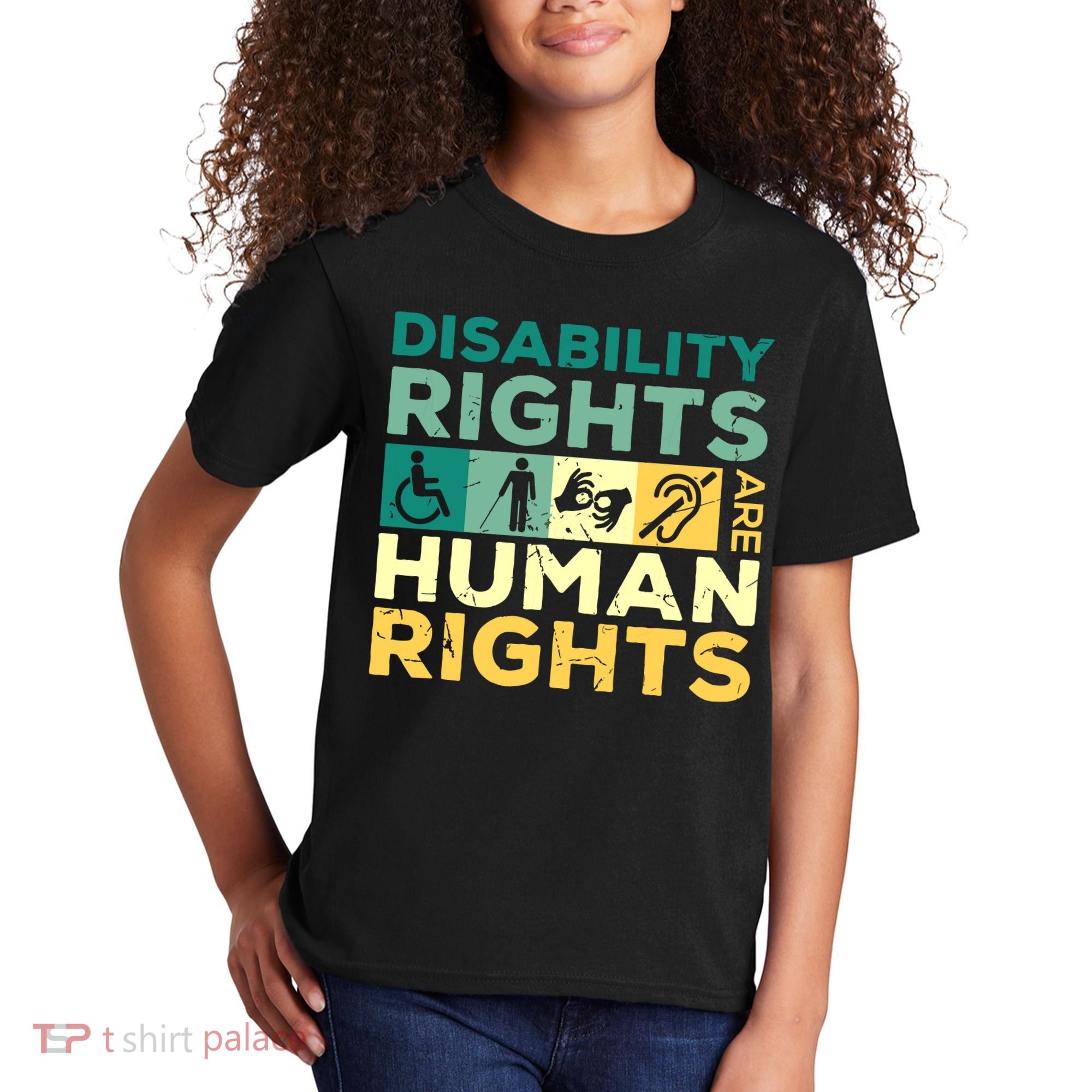 Cool Disability Rights Are Human Rights Support Caregivers Kids T-Shirt