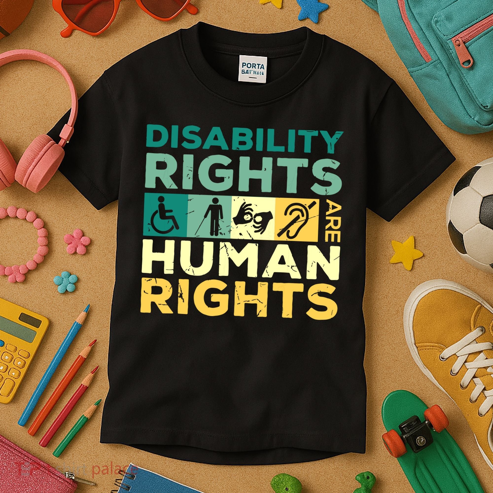 Cool Disability Rights Are Human Rights Support Caregivers Kids T-Shirt