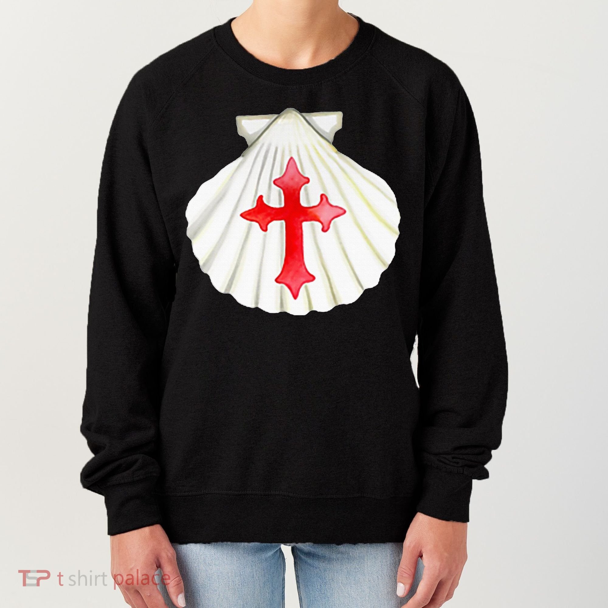 Camino De Santiago Pilgrim Cross Shell Women's Sweatshirt
