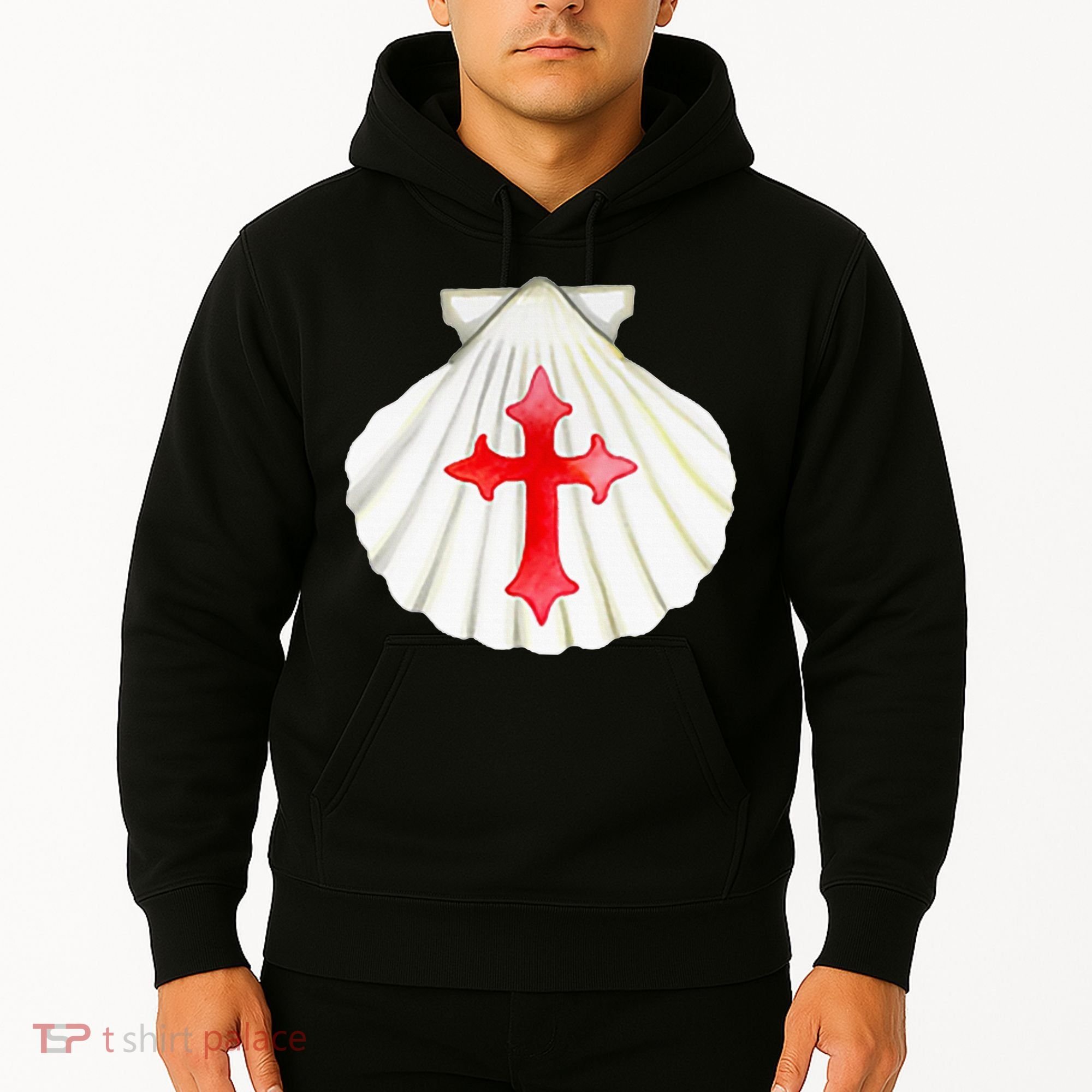 Camino De Santiago Pilgrim Cross Shell Hoodie
