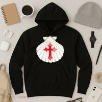 Camino De Santiago Pilgrim Cross Shell Hoodie thumb 3