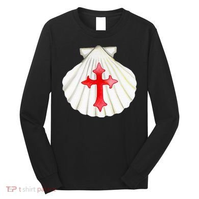 Camino De Santiago Pilgrim Cross Shell Long Sleeve Shirt