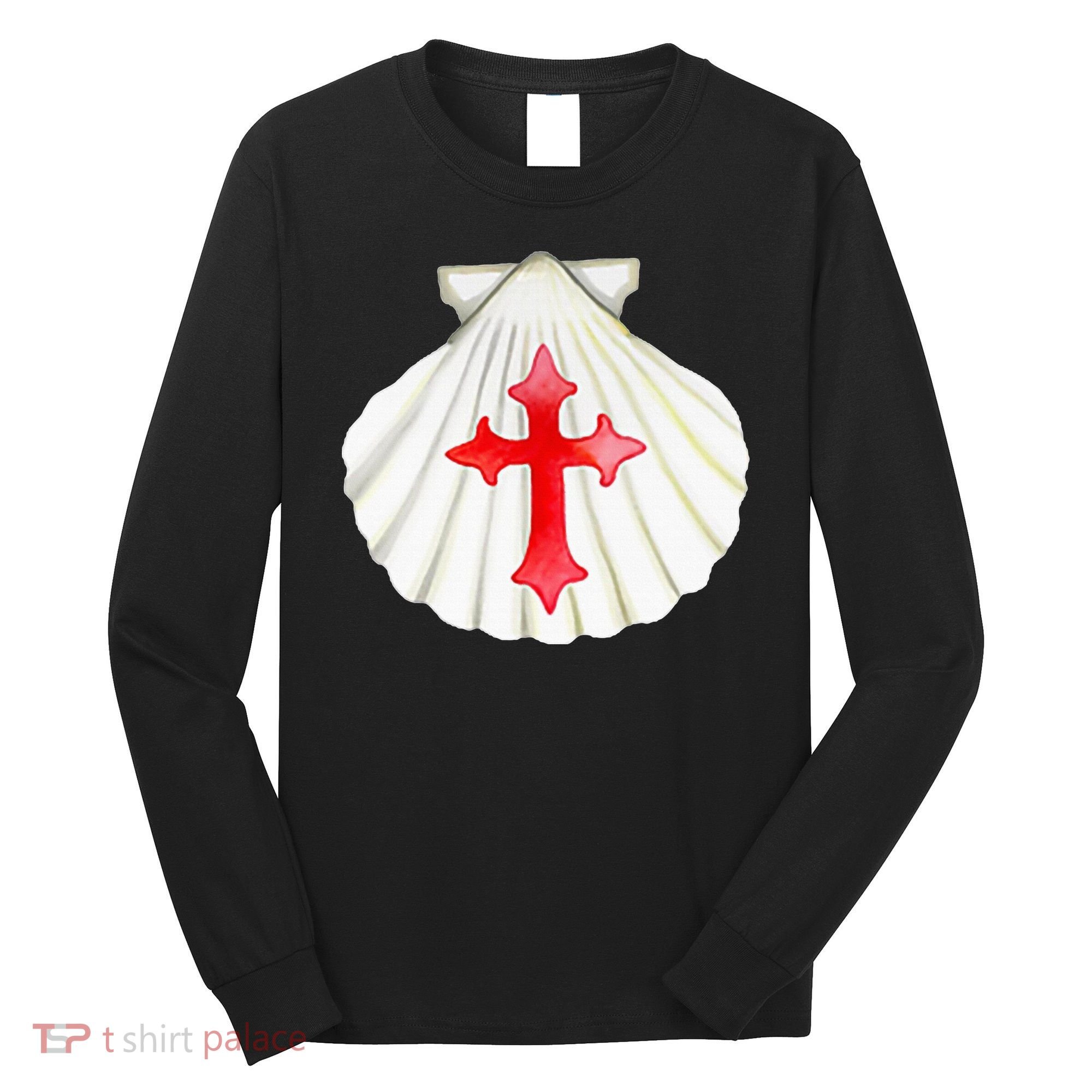 Camino De Santiago Pilgrim Cross Shell Long Sleeve Shirt