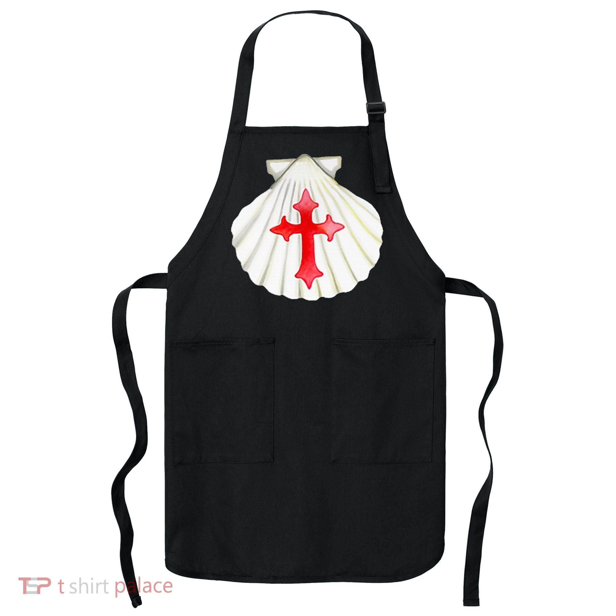 Camino De Santiago Pilgrim Cross Shell Apron