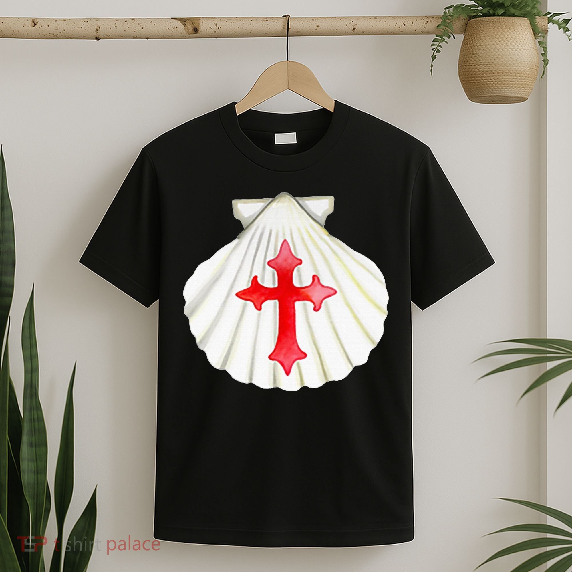 Camino De Santiago Pilgrim Cross Shell T-Shirt