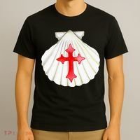 Camino De Santiago Pilgrim Cross Shell T-Shirt thumb 3