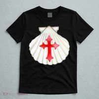 Camino De Santiago Pilgrim Cross Shell T-Shirt thumb 5