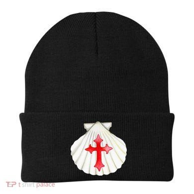 Camino De Santiago Pilgrim Cross Shell Beanie