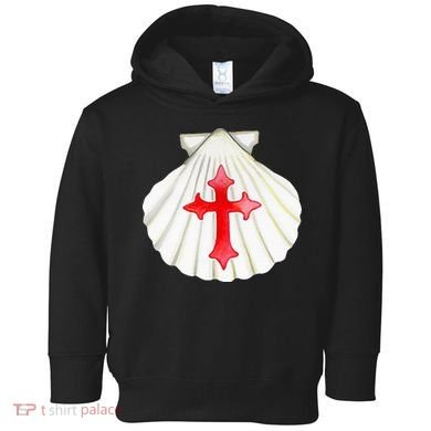 Camino De Santiago Pilgrim Cross Shell Toddler Hoodie