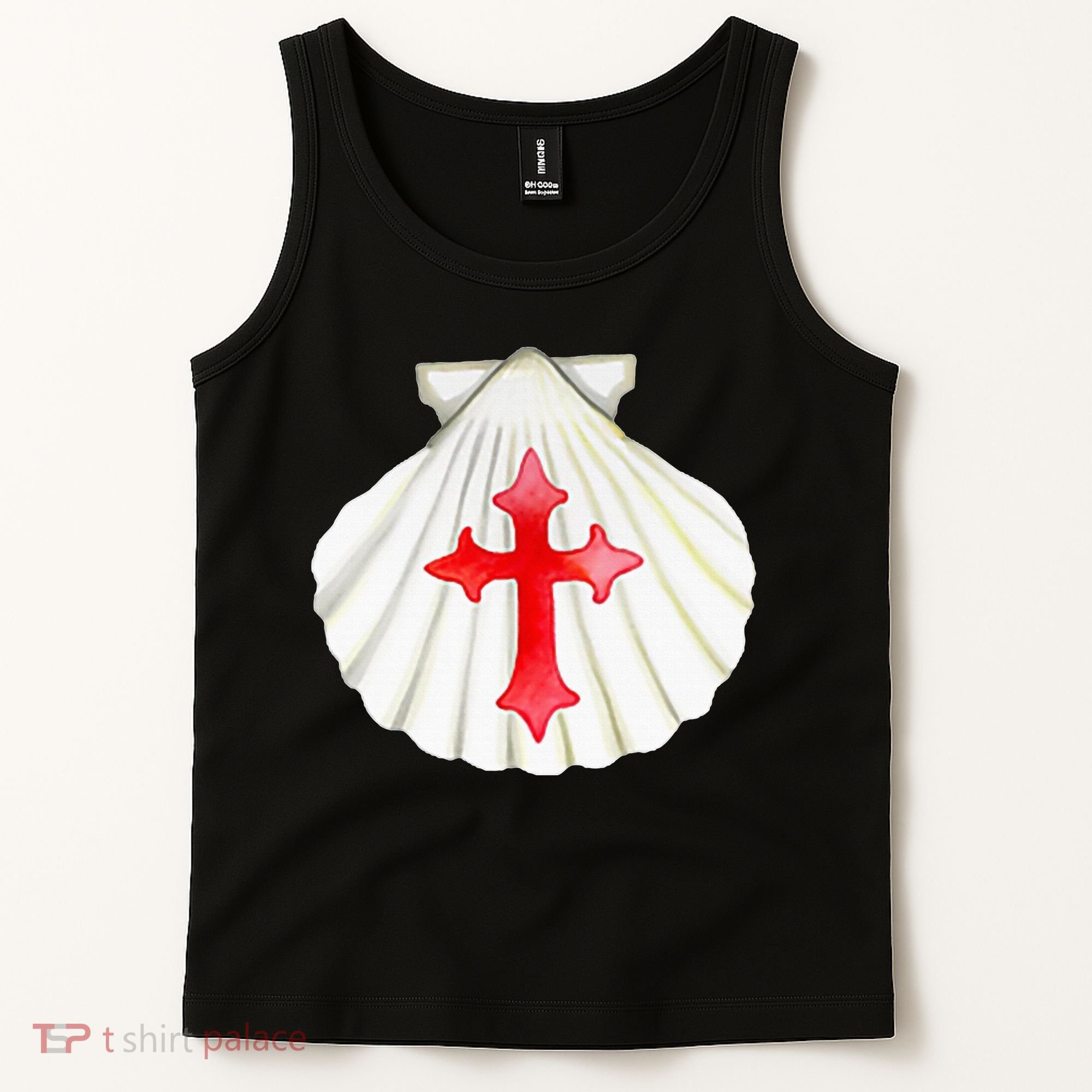 Camino De Santiago Pilgrim Cross Shell Tank Top