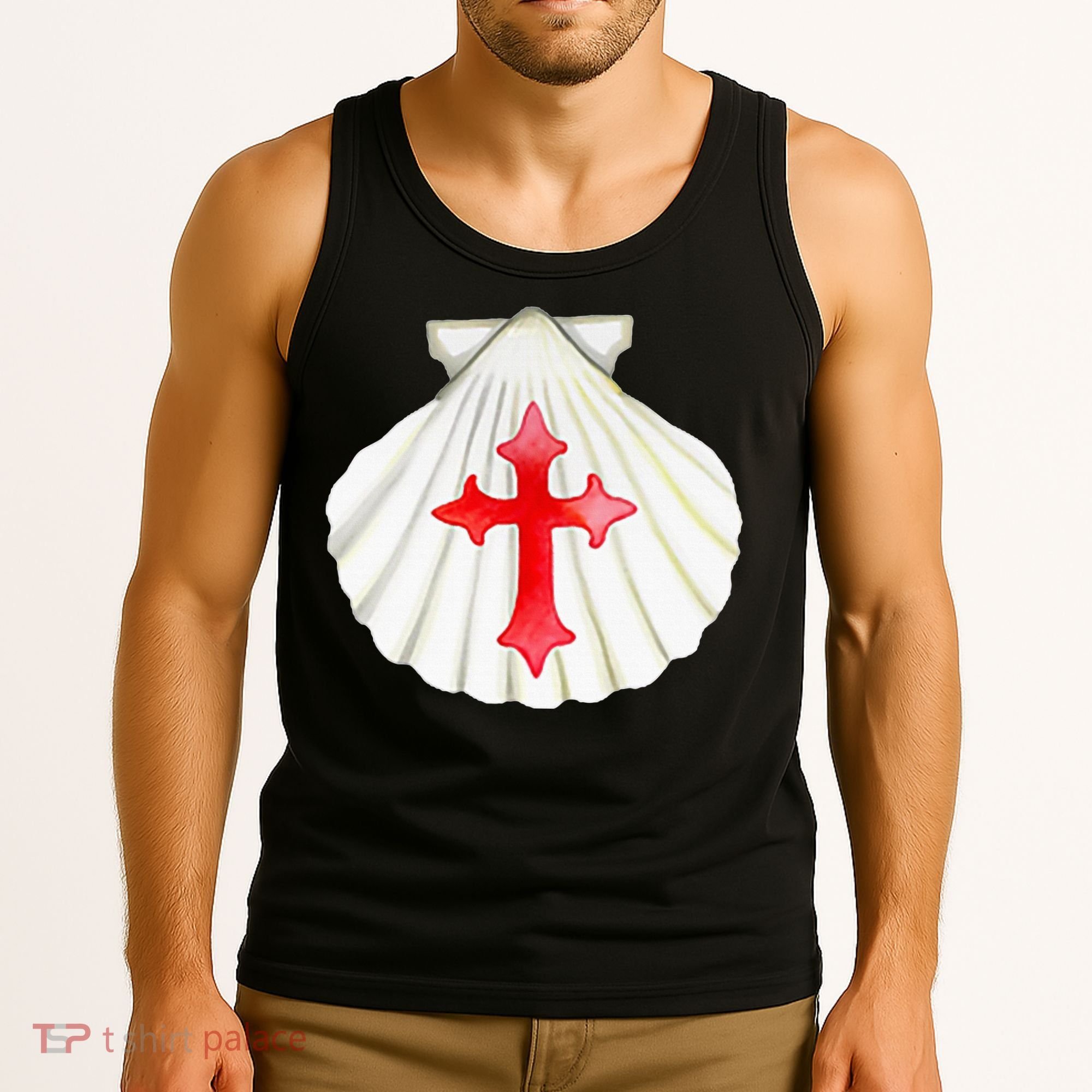Camino De Santiago Pilgrim Cross Shell Tank Top