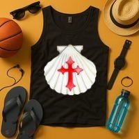 Camino De Santiago Pilgrim Cross Shell Tank Top thumb 4