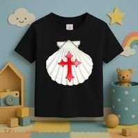 Camino De Santiago Pilgrim Cross Shell Toddler T-Shirt thumb 3